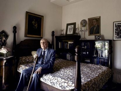 Jorge Luis Borges, em sua casa de Buenos Aires, em 1983.