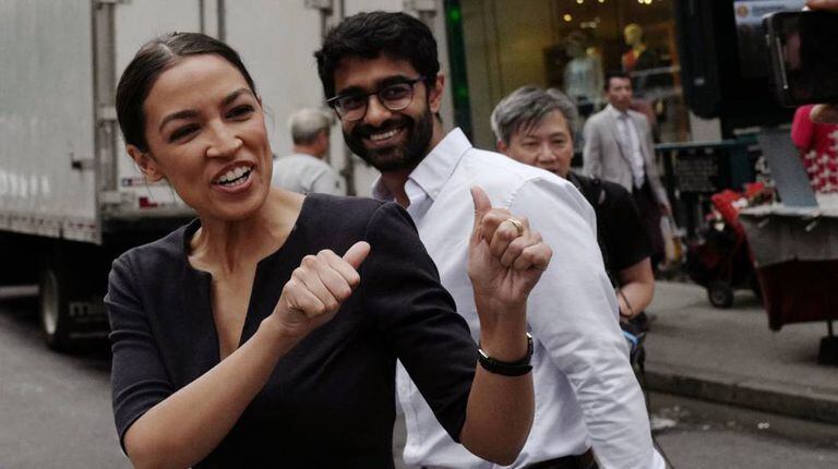 Alexandria Ocasio-Cortez nesta quarta-feira em Nova York.