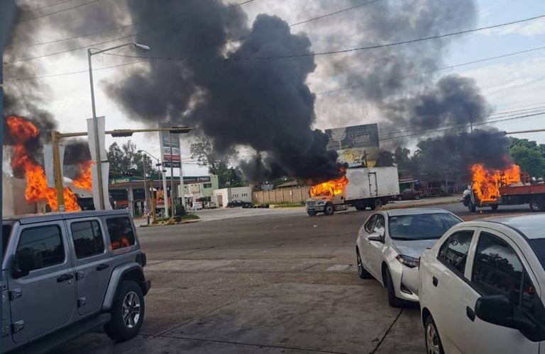 A cidade de Culiacán durante os confrontos.
