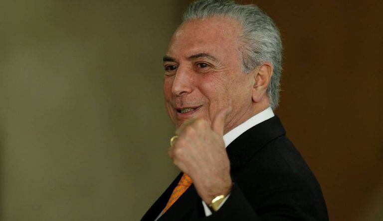 Temer durante anúncio no Planalto.