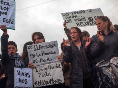 Protesto contra a violência machista em Mar del Plata no fim de semana passado.