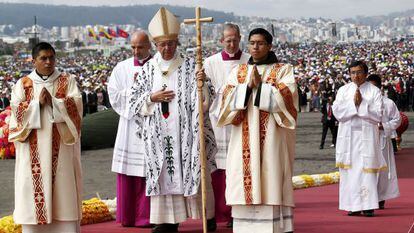O Papa, em sua visita a Quito.