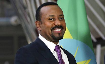 O primeiro-ministro etíope Abiy Ahmed, 24 de janeiro de 2019, na sede do Conselho Europeu em Bruxelas. Ele foi escolhido o Nobel da Paz deste ano. 