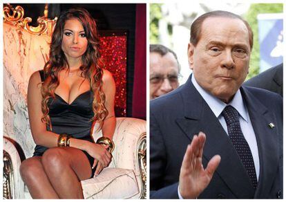 A marroquina Karima El Mahroug, a Rubi parte corações, e o ex-presidente Silvio Berlusconi