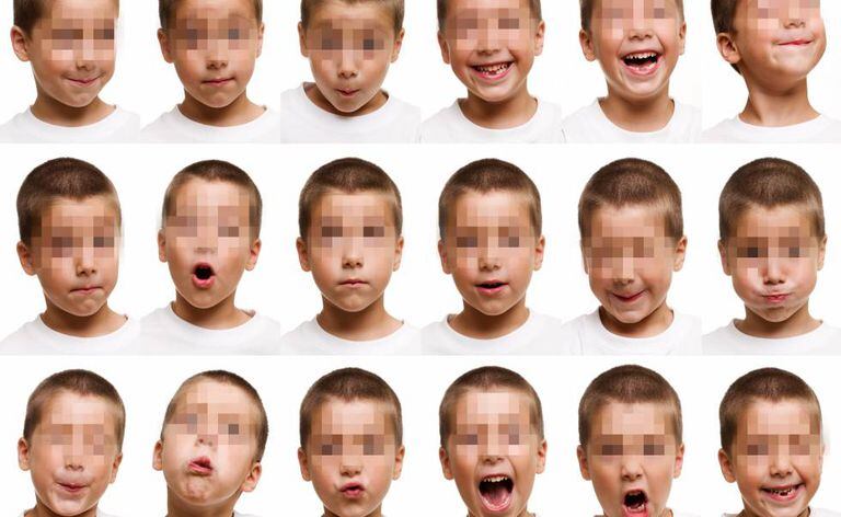 Criança mostra diferentes emoções.