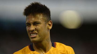Neymar durante o jogo contra o Celta.