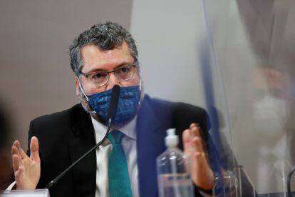 Ernesto Araújo em depoimento à CPI.