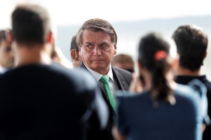 O presidente Jair Bolsonaro saindo do Palácio da Alvorada, em 9 de março de 2021.