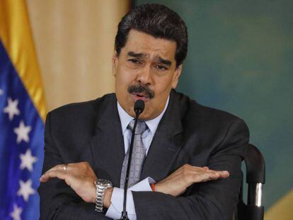 Nicolás Maduro, em uma coletiva de imprensa em Caracas.