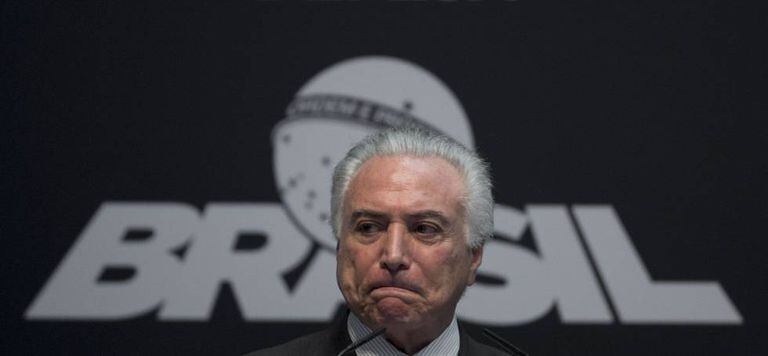 Michel Temer durante evento em Itaguaí, Rio.