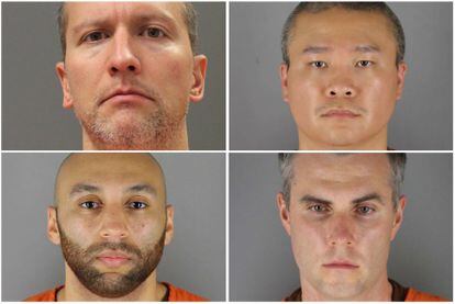 Los expolicías de Minneapolis involucrados en la muerte de Floyd: Derek Chauvin, Tou Thao, Thomas Lane y J. Alexander Kueng