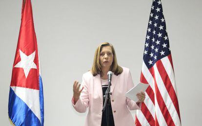 A diretora do ministério de Relações Exteriores cubano, Josefina Vidal.