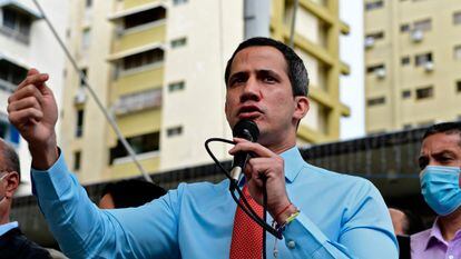 Juan Guaidó nesta segunda-feira em Caracas.