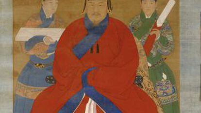 Retrato de Yang Hong em tinta sobre seda (1381-1451).