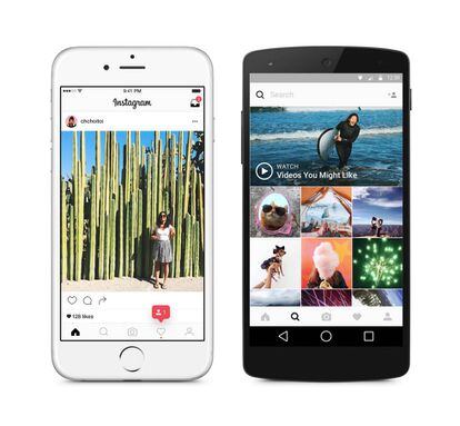 O aplicativo do Instagram no iPhone (esquerda) e Android.