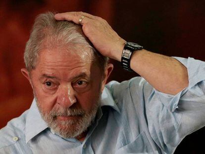 Lula no evento que promoveu sua pr&eacute;-candidatura &agrave; presid&ecirc;ncia em 2018.