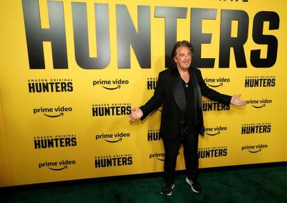 Cast member Al Pacino poses at a premiere for the television series "Hunters" in Los Angeles, California, U.S., February 19, 2020. REUTERS/Mario Anzuoni