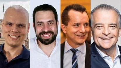 Bruno Covas, Guilherme Boulos, Celso Russomano e Márcio França, os líderes da corrida eleitoral em São Paulo.