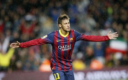 Neymar no jogo contra o Celta de Vigo.