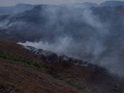 Incêndio florestal na Chapada dos Veadeiros