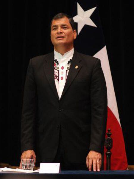 Rafael Correa, presidente do Equador, nesta quarta-feira no Chile.