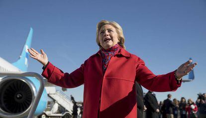 A candidata Hillary Clinton faz campanha em Pittsburgh.