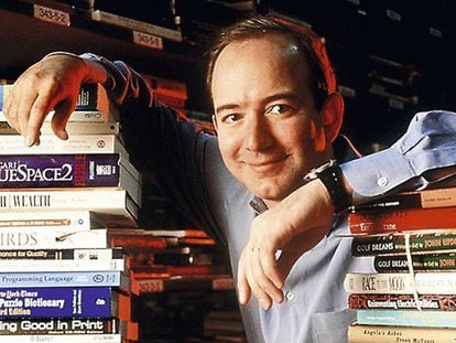 Jeff Bezos, fotografado em 1997, três anos após fundara Amazon.