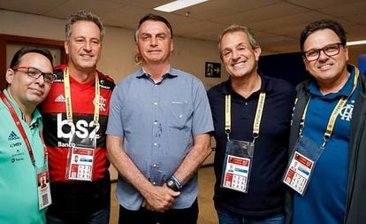 Diretoria do Flamengo em encontro com o presidente Jair Bolsonaro.