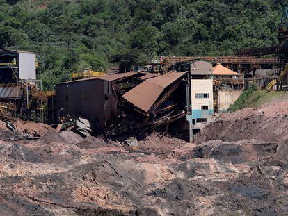 O rastro de destruição em Brumadinho após rompimento da barragem da Vale.