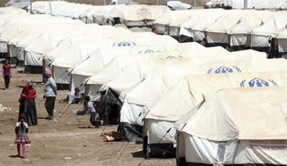 Um dos campos de refugiados perto de Zakho, ao norte do Iraque.