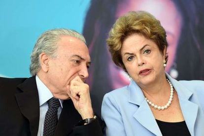 Temer e Rousseff nesta terça-feira, em Brasília.