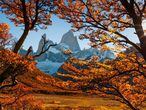 Outono no monte Fitz Roy na Patagônia, Argentina.
