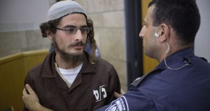 O líder radical judeu Meir Ettinger, na terça-feira, em um tribunal de Nazaré.