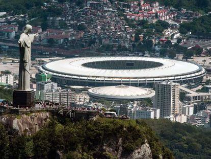 Vista aérea do estádio Mário Filho (Maracanã).