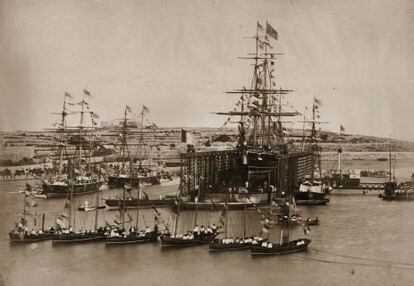 Cerimônia de abertura do canal de Suez, em 17 de novembro de 1869.