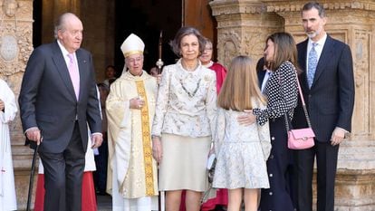 A rainha Letizia e a rainha Sofia no palácio de El Pardo, em 2017