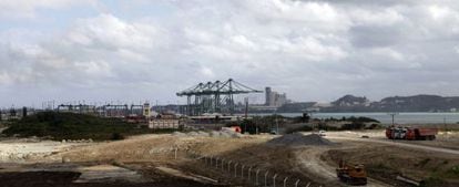 Vista das obras de ampliação do porto de Mariel.