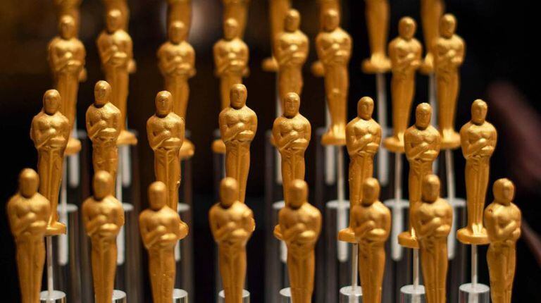 Doces com forma de estatueta do Oscar, em uma festa em 15 de fevereiro em Hollywood.