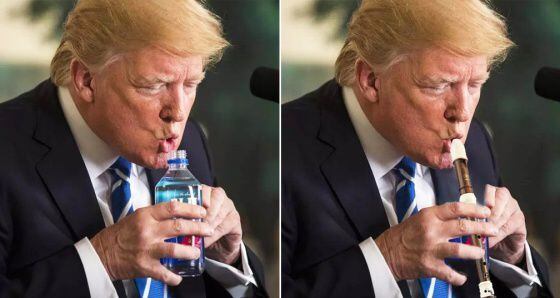 Esta foto de Trump em novembro de 2017 gerou uma nova onda de memes sobre o presidente norte-americano.