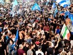 Naples (Italy), 18/06/2020.- Napoli's supporters celebrate after winning the Italian Cup final soccer match between SSC Napoli and Juventus FC at the Olimpico stadium in Rome, in the centre of Naples, Italy, 18 June 2020. (Italia, Nápoles, Roma) EFE/EPA/CIRO FUSCO